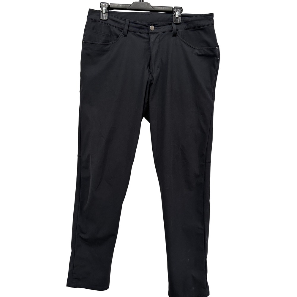 Lululemon‎ Mens 34 Commission Pant Slim Warpstreme Black Chino Trousers LM5426S